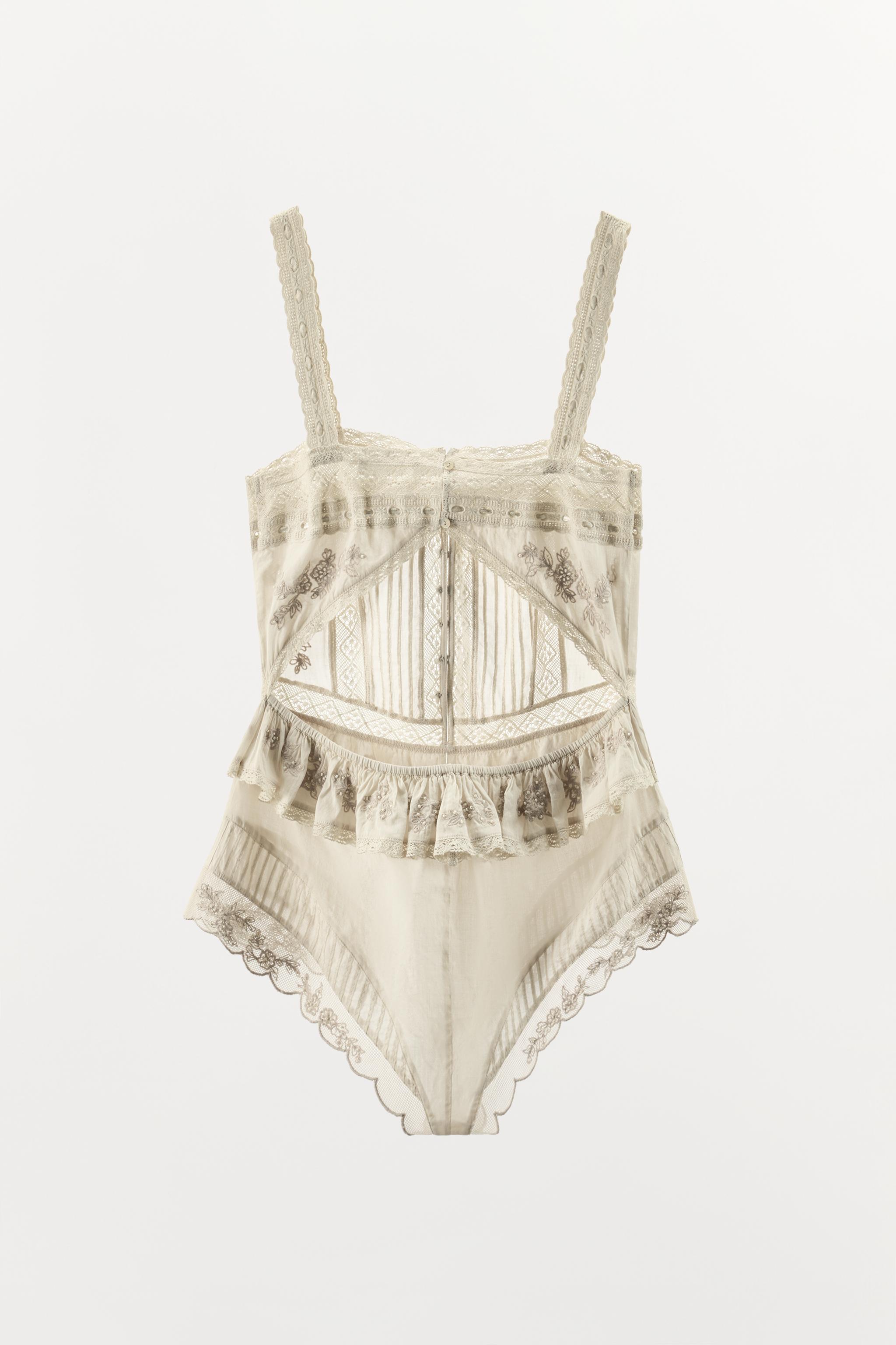 FLORAL EMBROIDERED BEADED BODYSUIT